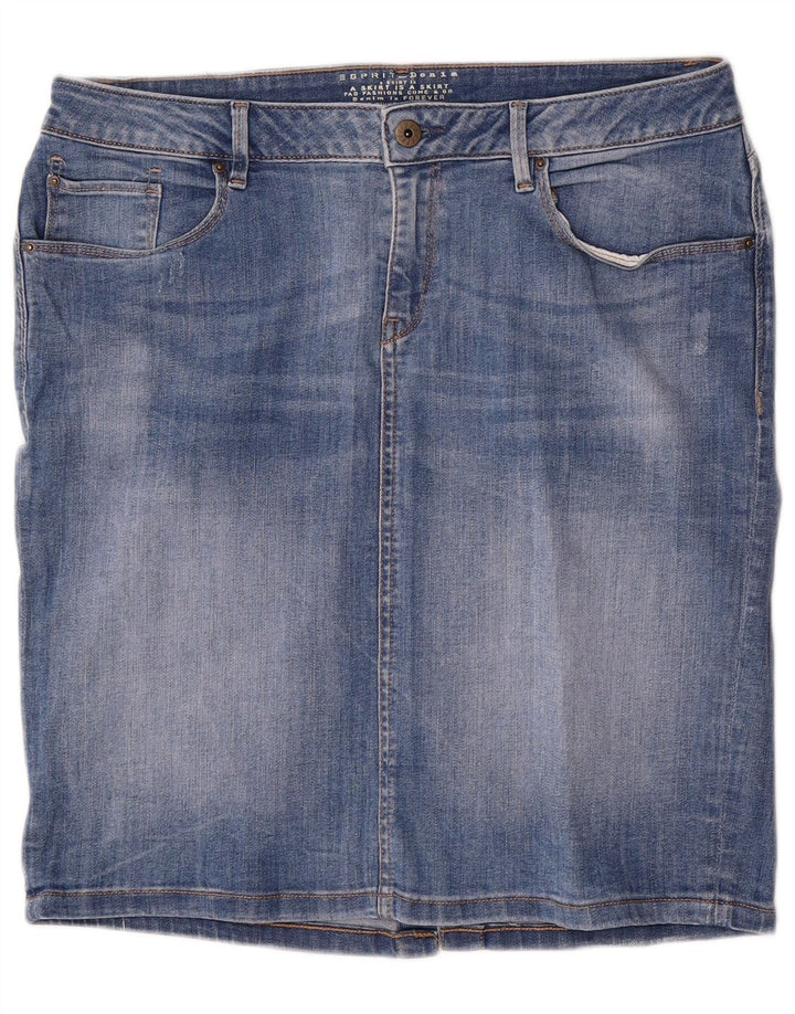 Fusta de blugi pentru femei Esprit W34, bumbac albastru mare