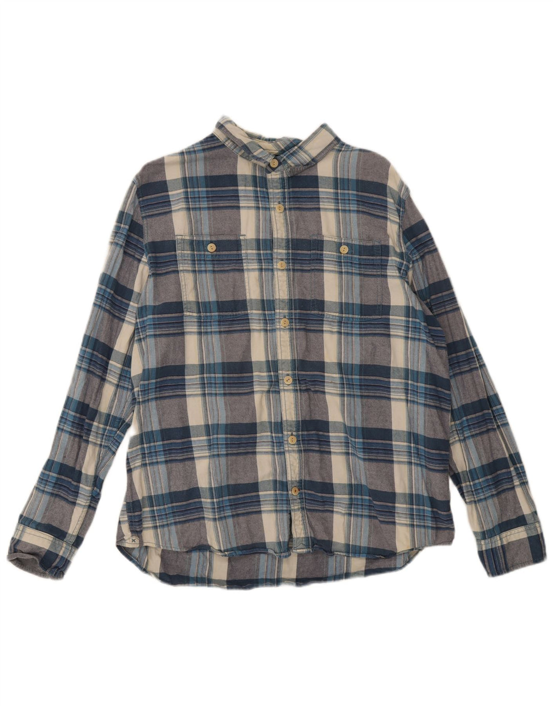 Cămașă de flanel pentru bărbați Fat Face XL, bumbac carouri albastru