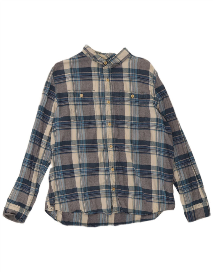 Cămașă de flanel pentru bărbați Fat Face XL, bumbac carouri albastru