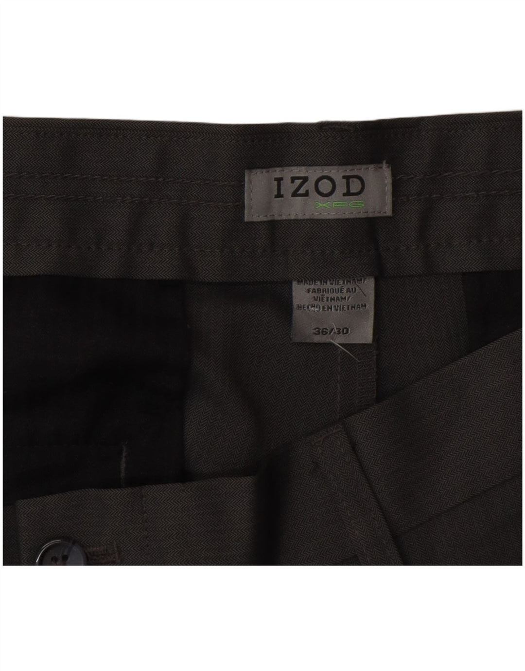 Pantaloni drepți Izod pentru bărbați L36 L30 poliester gri