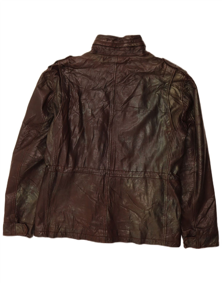 Jachetă din piele vintage pentru bărbați IT 54 2XL din piele maro