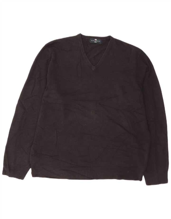 Pulover pentru bărbați Marks & Spencer, Blue Harbour, cu decolteu în V, XL, bleumarin