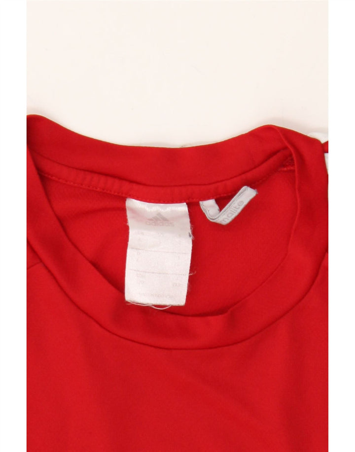 ADIDAS Mens Climalite T-Shirt Top Large Red Polyester Vintage Adidas and Second-Hand Adidas from Messina Hembry 