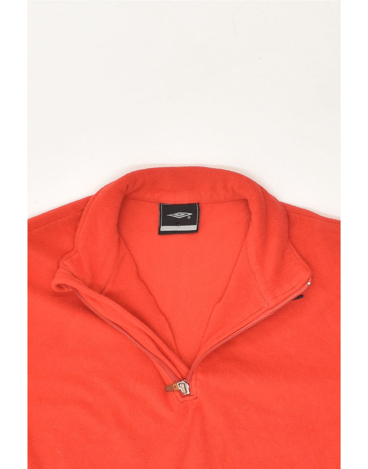 UMBRO Womens Zip Neck Fleece Jumper UK 14 Medium  Red Polyester Vintage Umbro and Second-Hand Umbro from Messina Hembry 