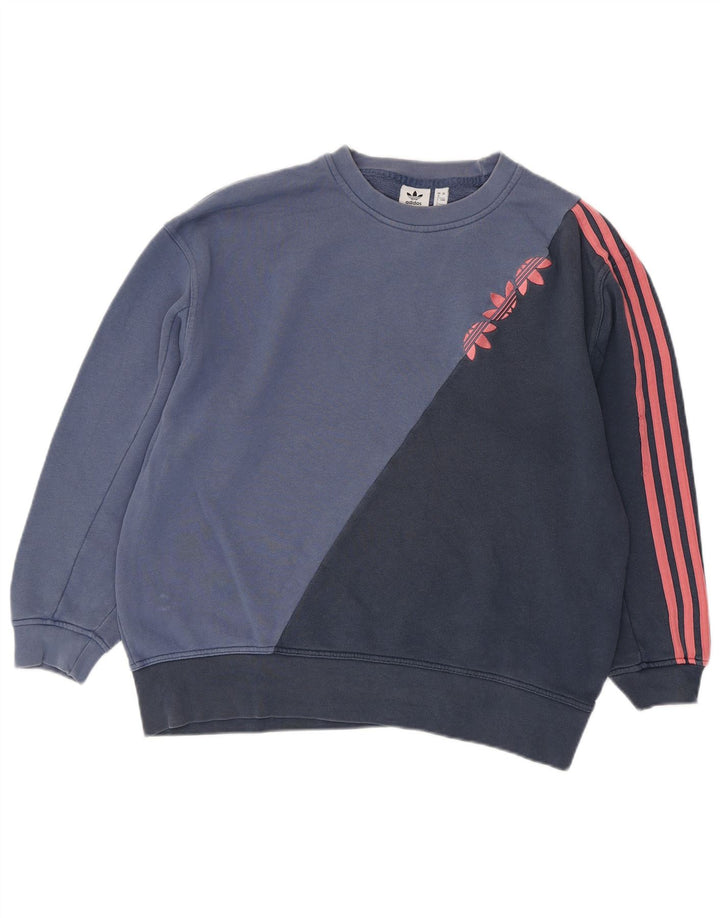 Pulover de hanorac grafic Adidas pentru femei UK 8 Mic albastru bleumarin