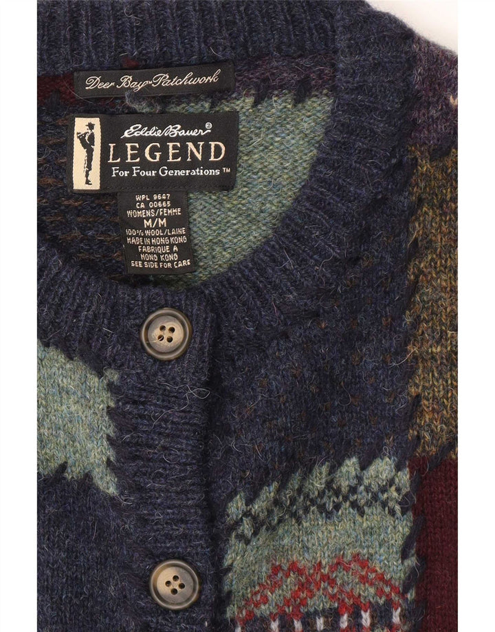 Pulover cardigan pentru femei Eddie Bauer UK 14 Medium Multicolor Patchwork