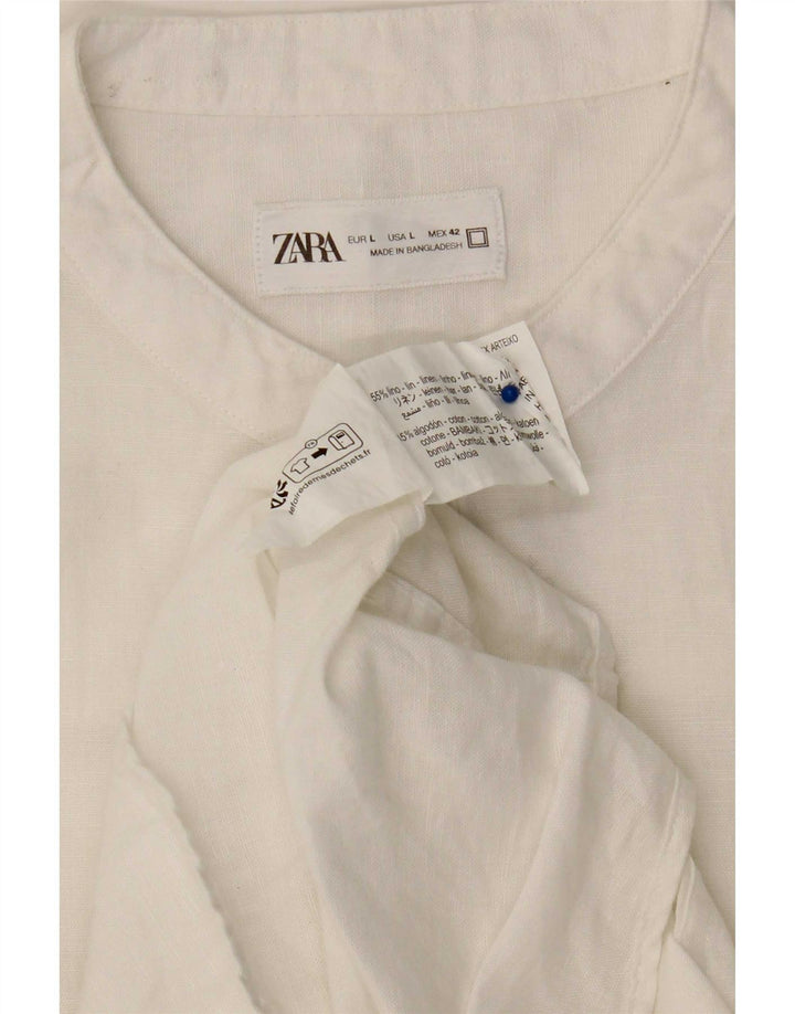 Cămașă pulover pentru bărbați Zara, mare, albă