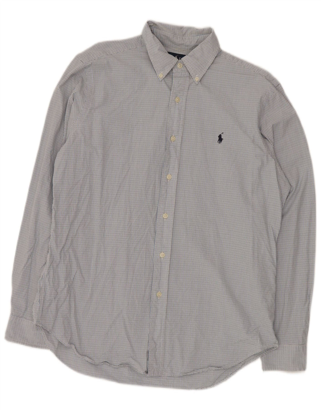 Cămașă pentru bărbați RALPH LAUREN Mărimea 15 1/2 Bumbac Vichy albastru mediu