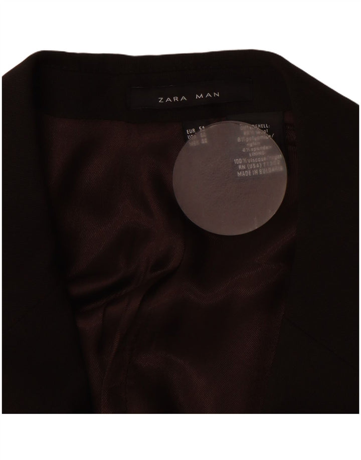 Blazer pentru bărbați ZARA cu 2 nasturi EU 54 XL Lână maro