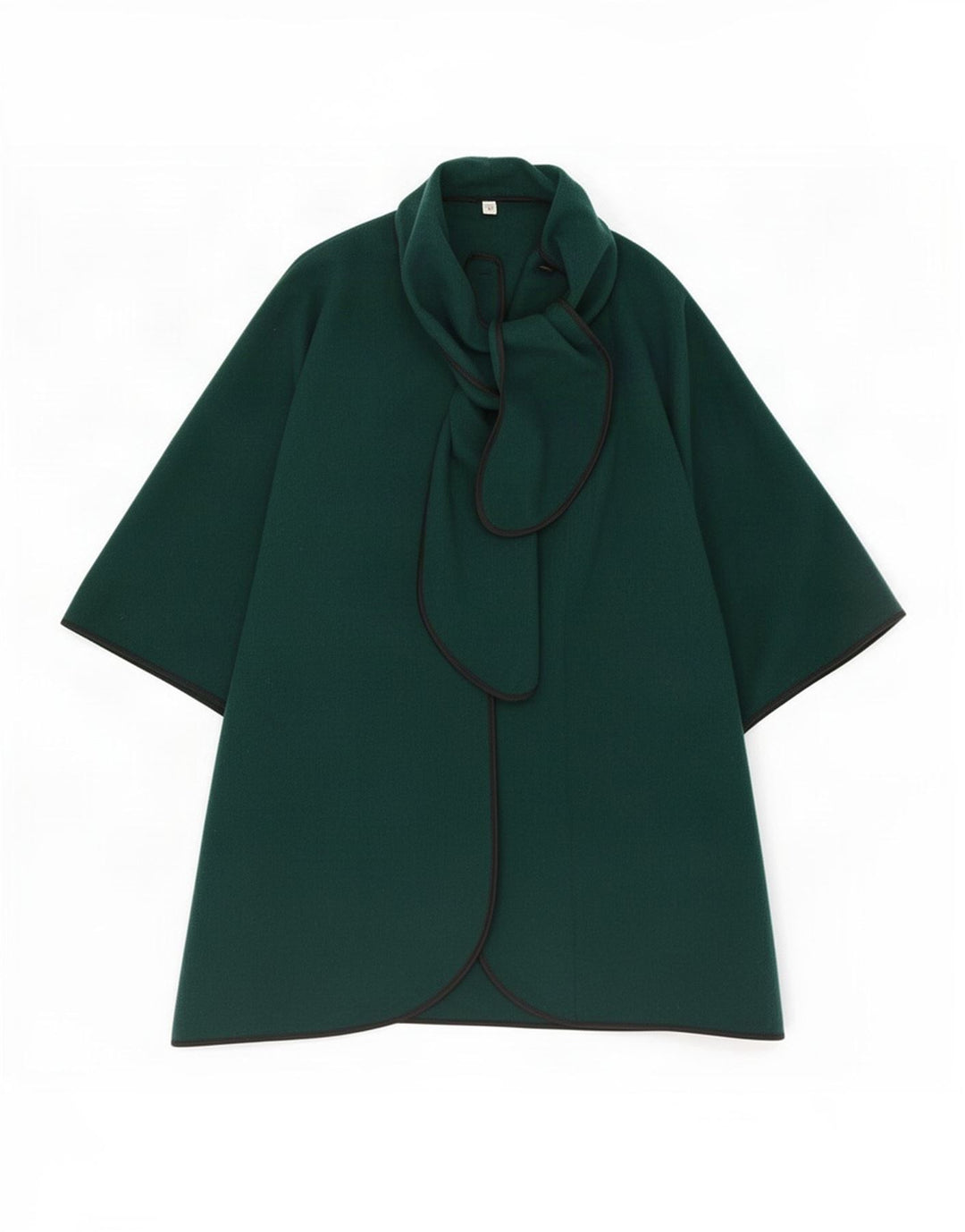 Palton Capelet Vintage pentru femei cu cravată în față UK 14 verde mediu