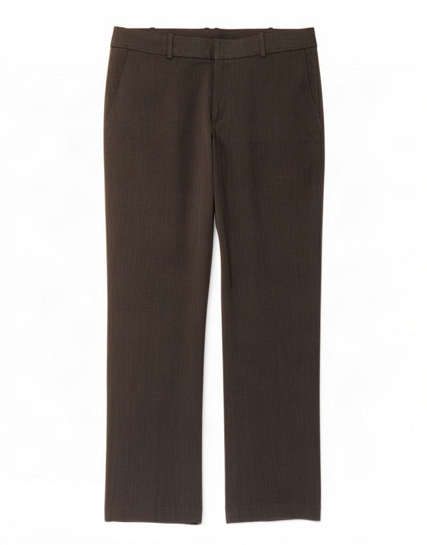Pantaloni casual drepti pentru femei Zara EU 44 XL W34 L33 Maro Poliester