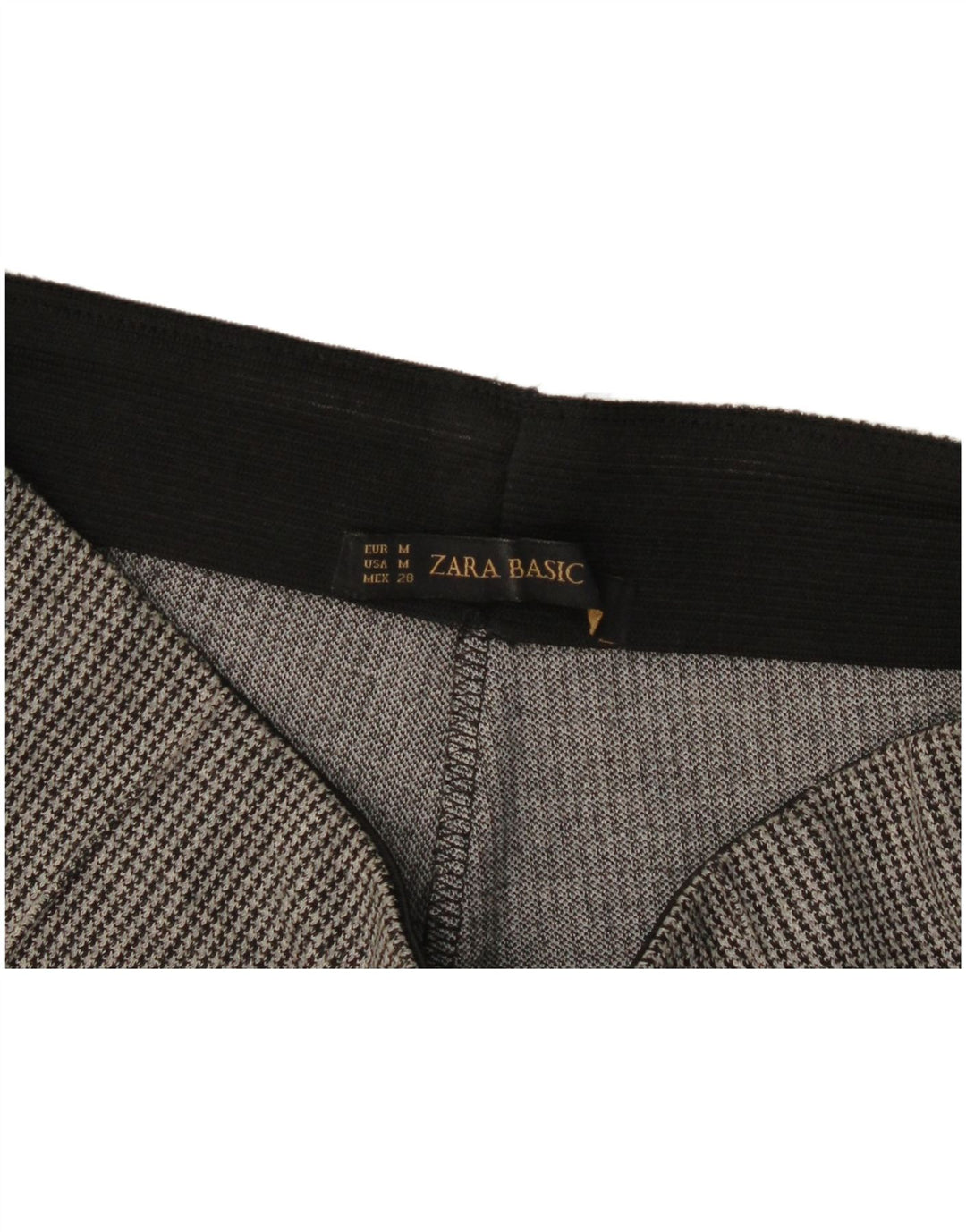 Pantaloni casual Zara femei Stirrup UK 12 Medium Gri Houndstooth