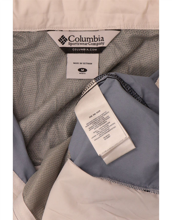 Jachetă de ploaie Columbia pentru bărbați cu glugă UK 38 Medium White Colorblock Poliester