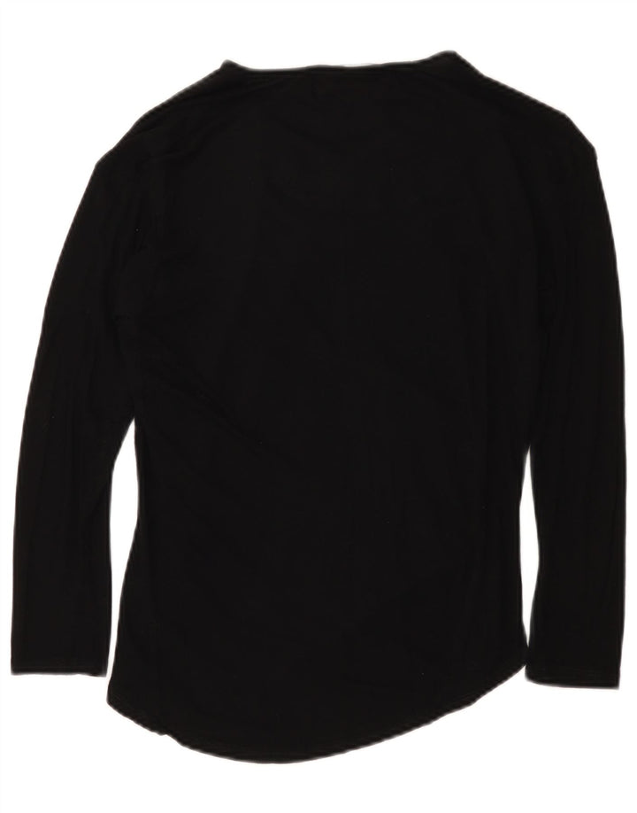 Desigual Top grafic pentru femei cu mânecă lungă UK 10 Small Black Geometric