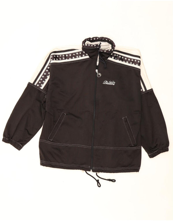Jachetă de top pentru trening cu grafică DIADORA pentru femei UK 10 Small Black Colorblock