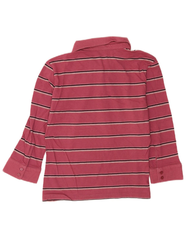 Tricou polo Nike pentru femei cu mâneci 3/4 UK 16/18 XL, bumbac cu dungi roz