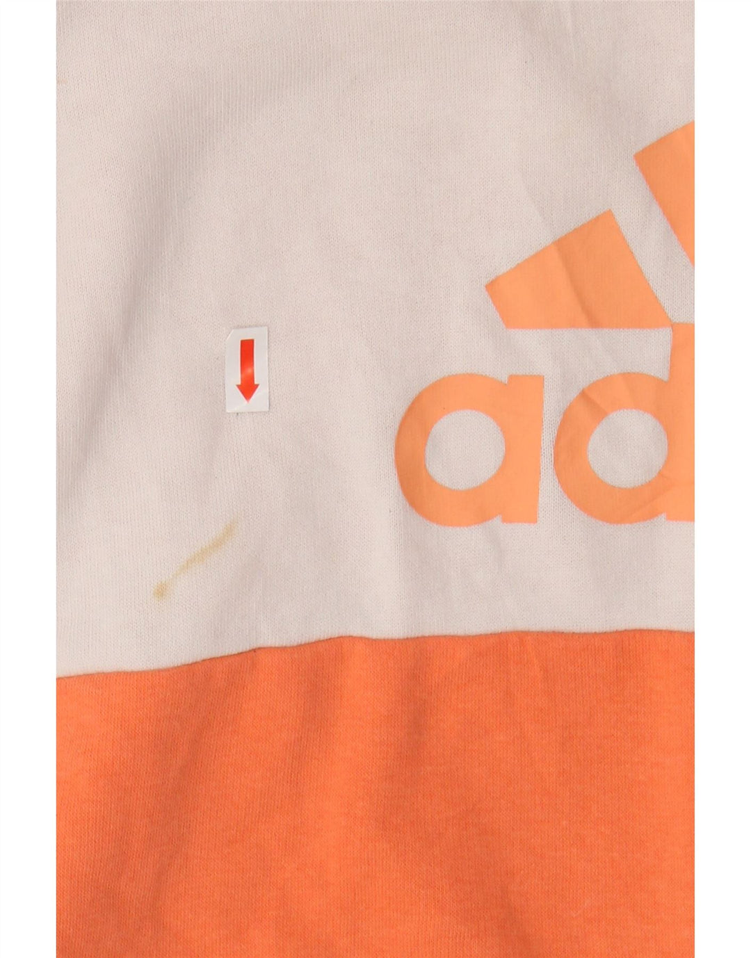 ADIDAS Womens Oversized Sweatshirt Jumper UK 8/10 Small Orange Colourblock