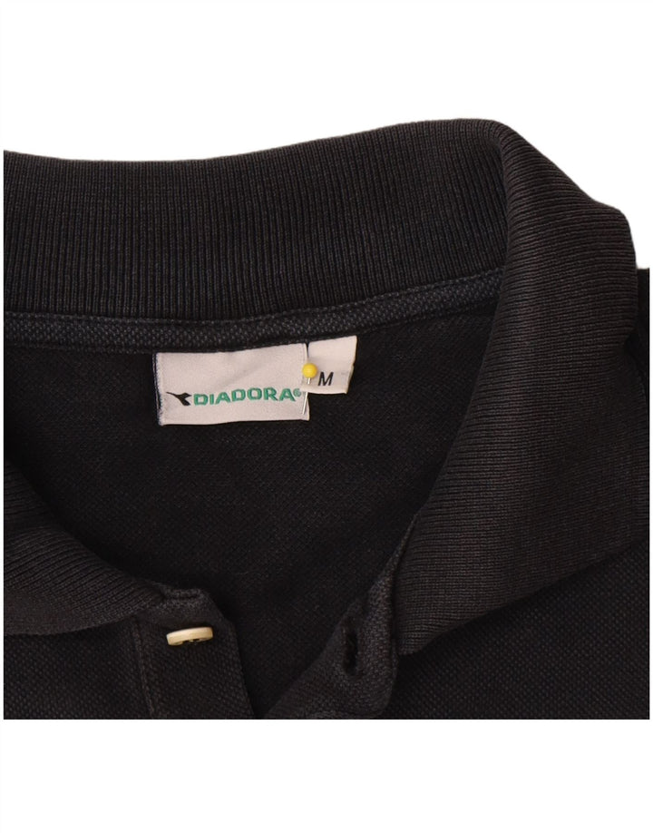 Tricou polo pentru bărbați Diadora, bumbac mediu negru