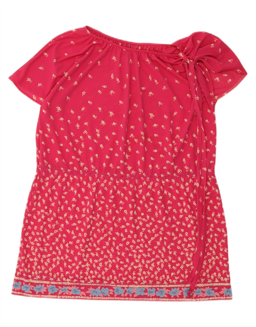 Rochie tunică vintage pentru femei EU 42 Poliester Floral Roz mare