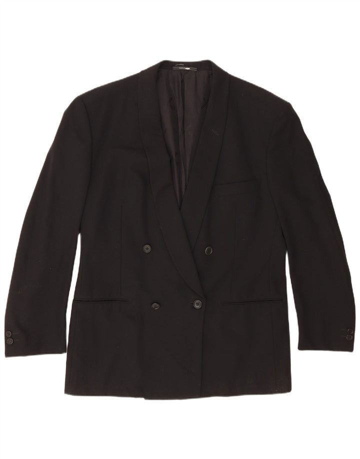 Jachetă pentru bărbați Trussardi cu două piepturi IT 52 XL Lână virgină neagră