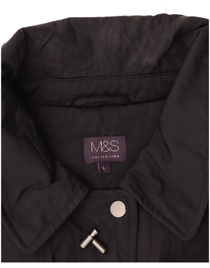 Marks & Spencer jachetă parka supradimensionată cu glugă pentru femei UK 16 mare neagră