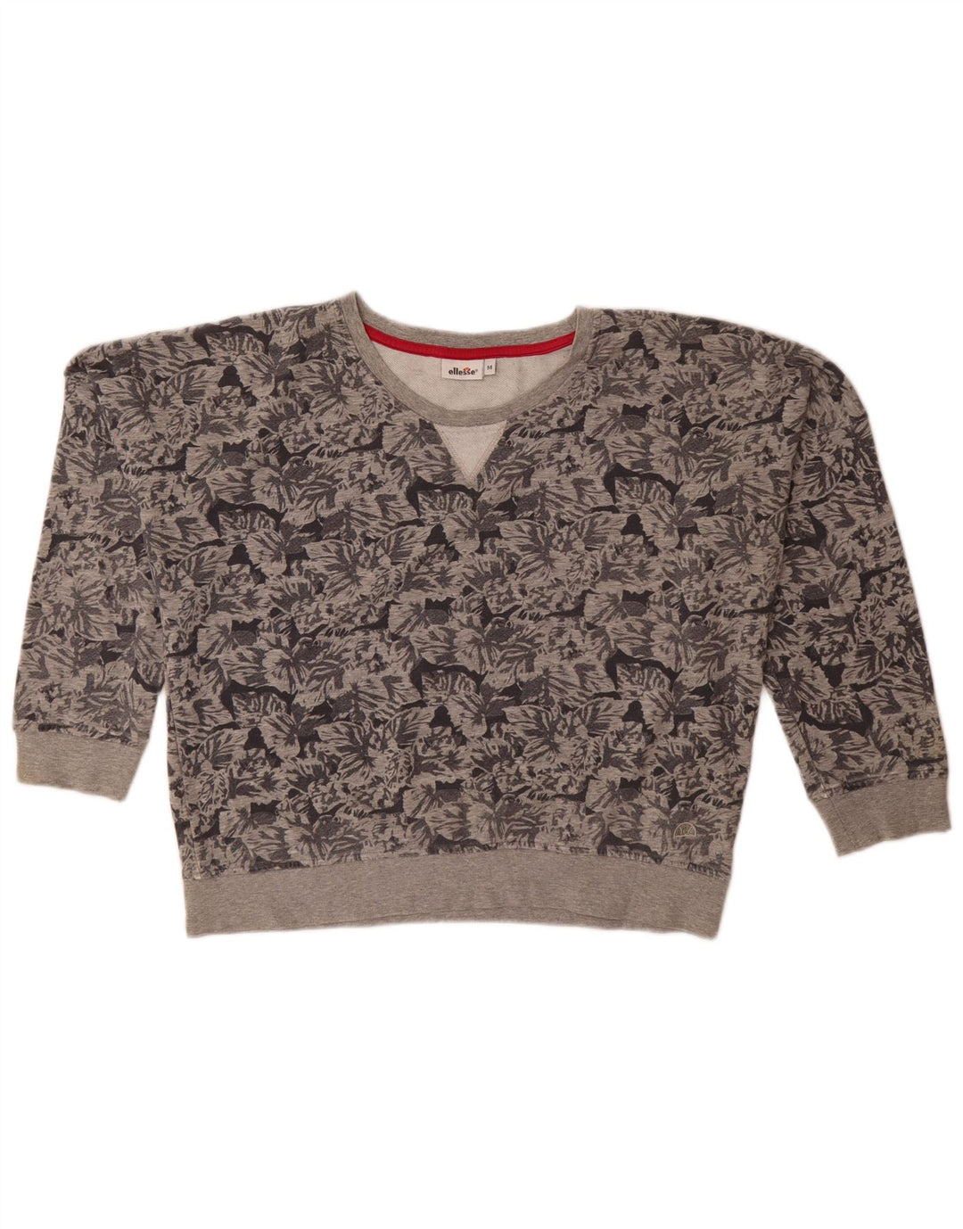 Pulover supradimensionat pentru femei Ellesse UK 14, bumbac floral, gri mediu