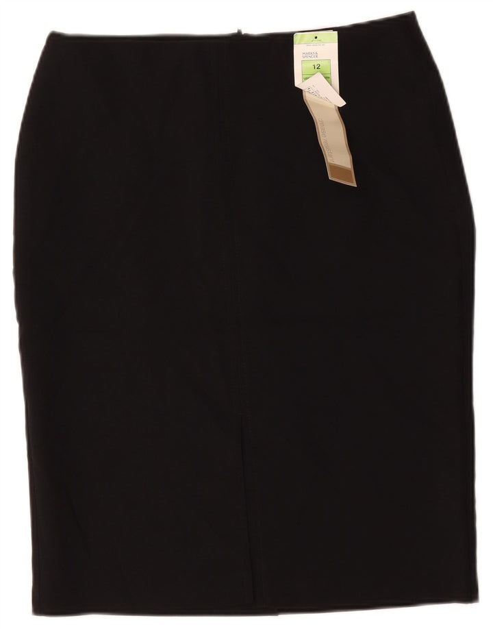 Fusta creion pentru femei Marks & Spencer UK 12 Medium W34 Poliester negru