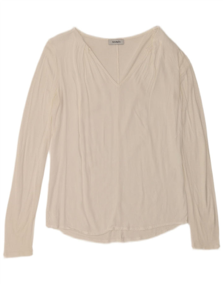 Max & Co. Top pentru femei cu mânecă lungă UK 12 Medium White