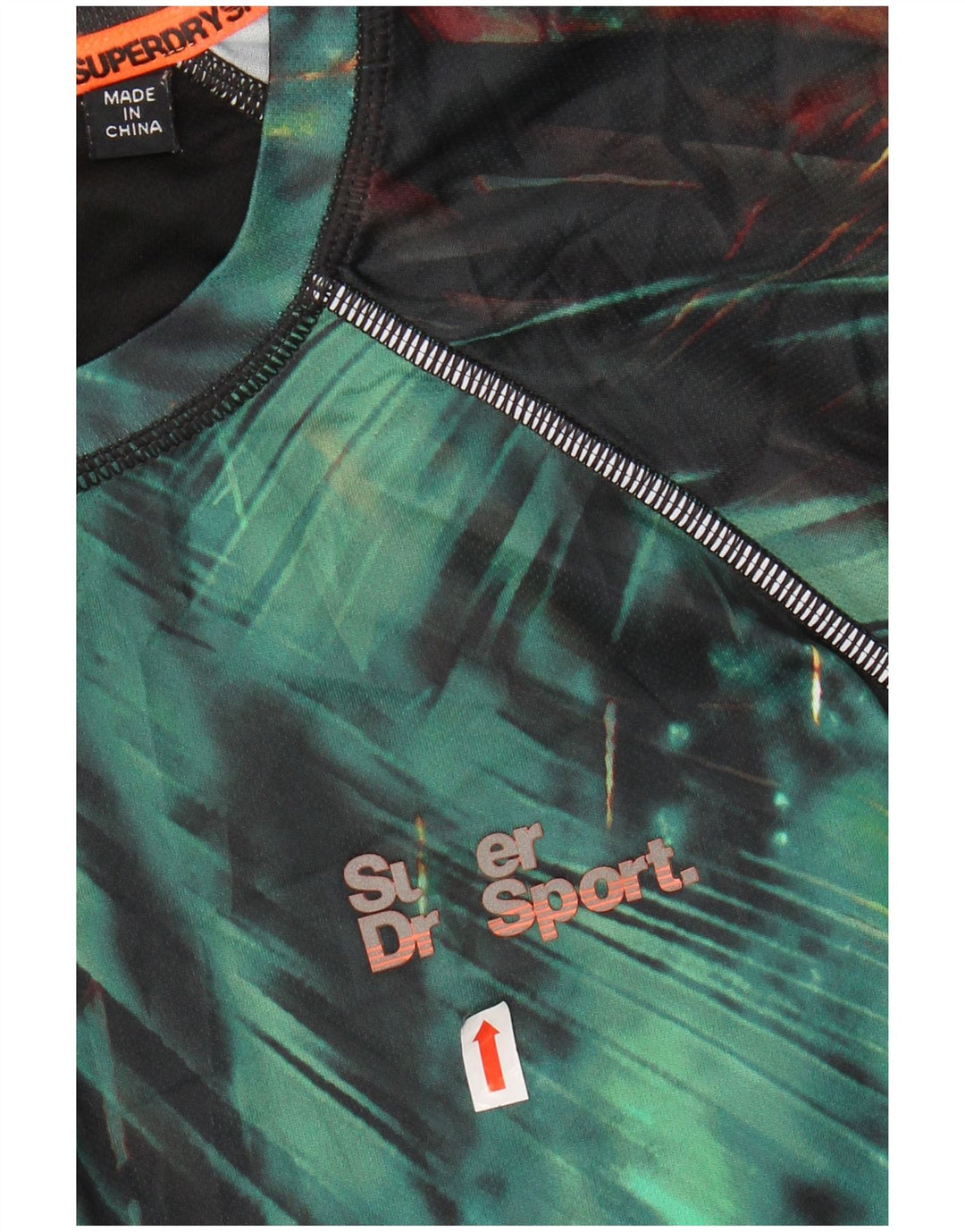 SUPERDRY Tricou activ pentru bărbați Top Mediu Verde Geometric