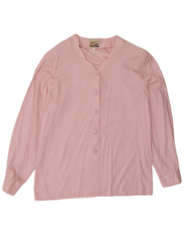 VINTAGE Womens Shirt UK 14 Medium Pink Cotton