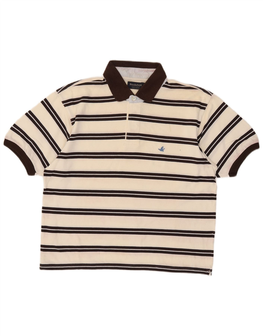 Tricou polo pentru bărbați Brooksfield Mărimea 52 mare, bej, cu dungi