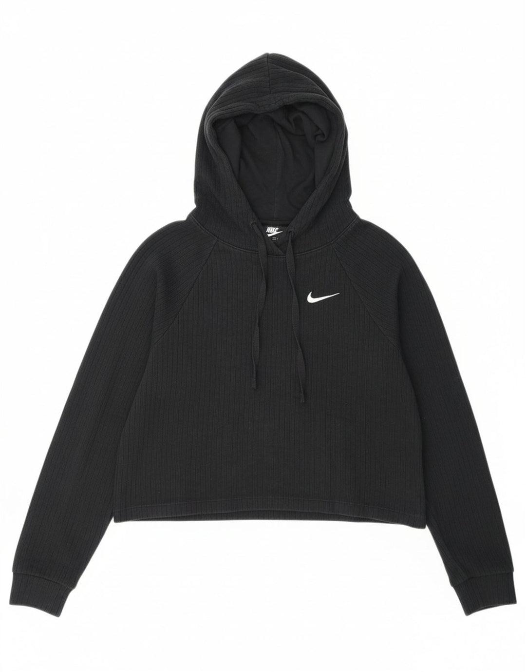 NIKE Womens Crop Jumper Sweater UK 10 Small Black Cotton Vintage Nike and Second-Hand Nike from Messina Hembry 