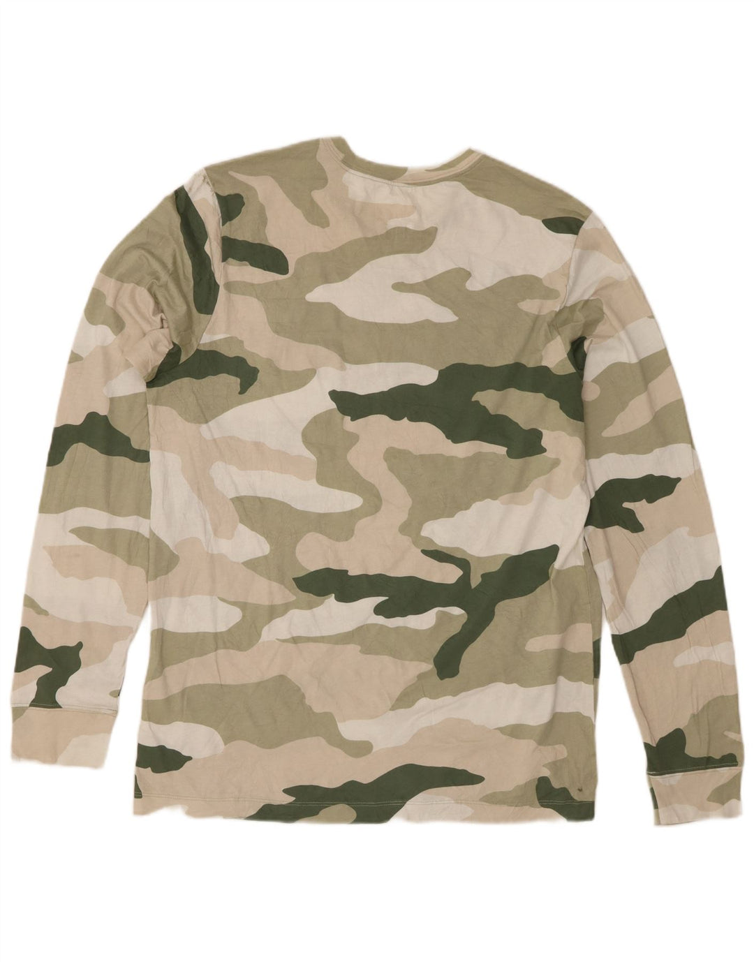Top grafic Nike cu mânecă lungă pentru bărbați, bumbac camuflaj, kaki