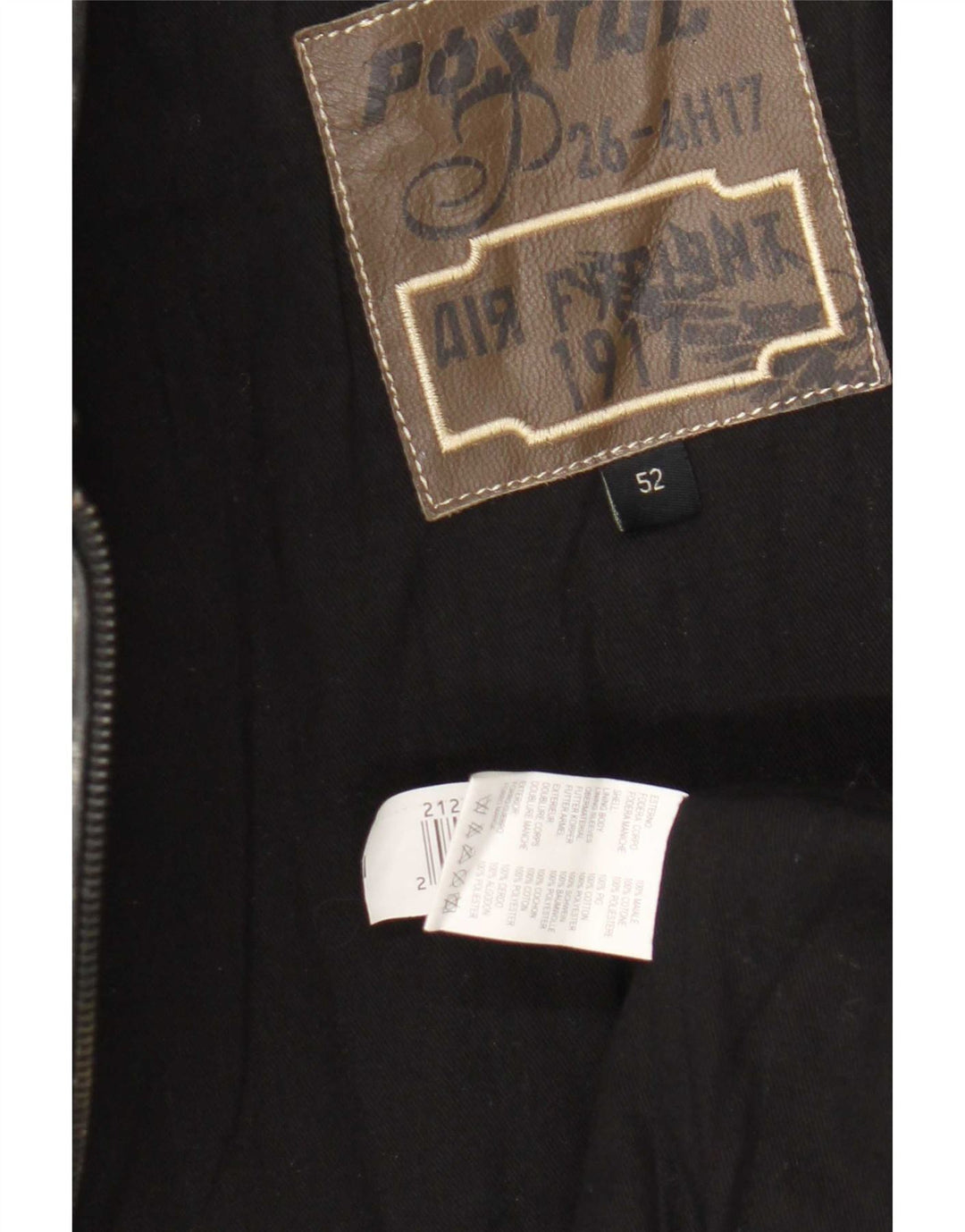 Jachetă de piele vintage pentru bărbați IT 52 XL neagră