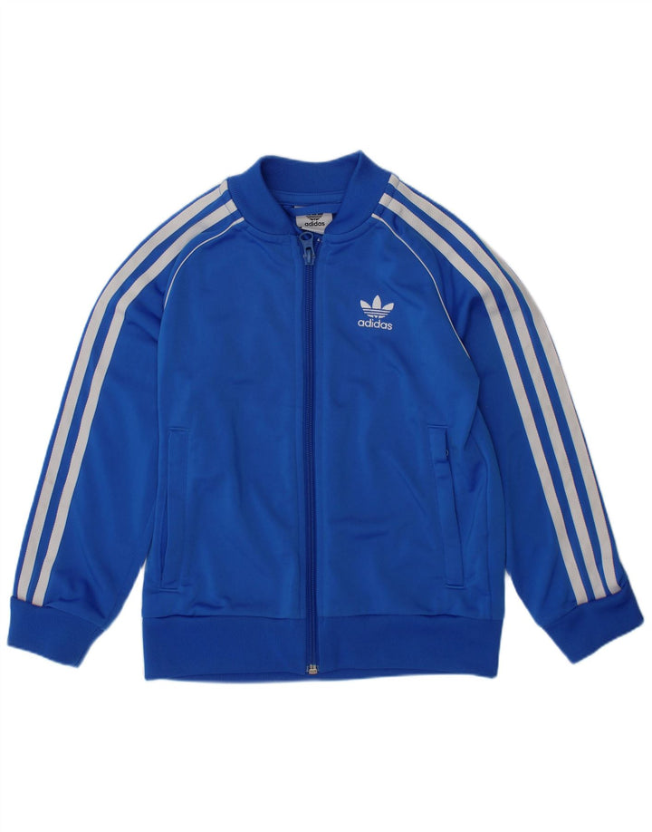 Jachetă de trening pentru băieți ADIDAS 5-6 ani poliester albastru