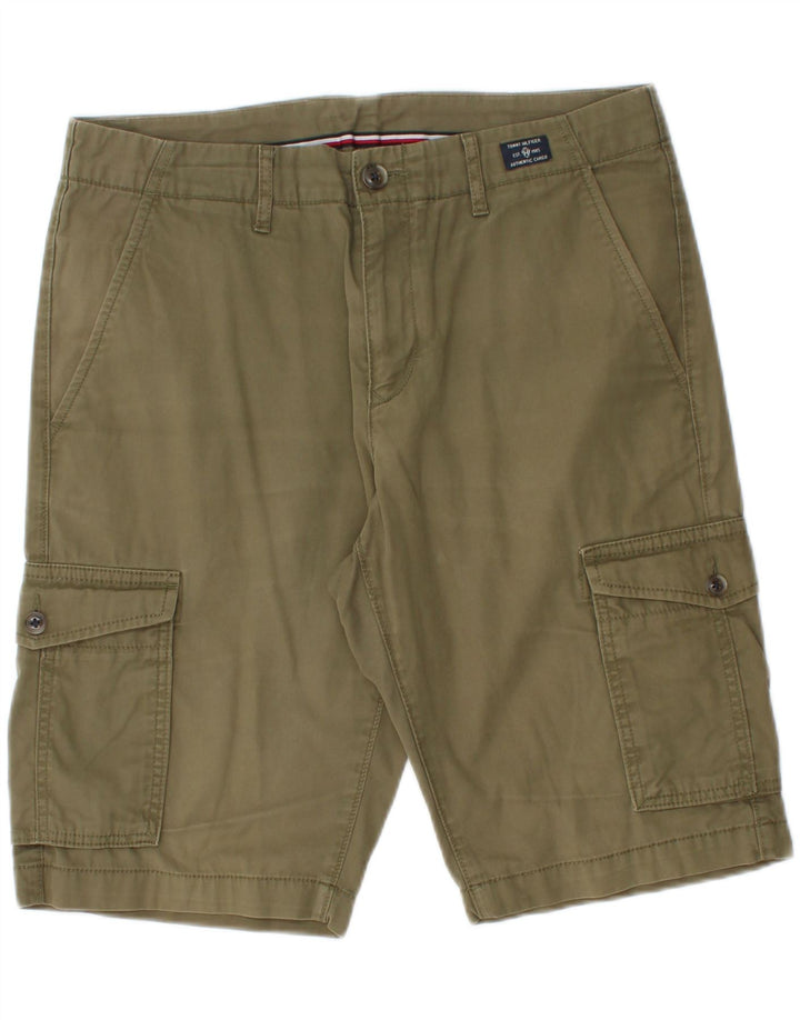 Pantaloni scurți cargo Tommy Hilfiger pentru bărbați W32, bumbac mediu kaki
