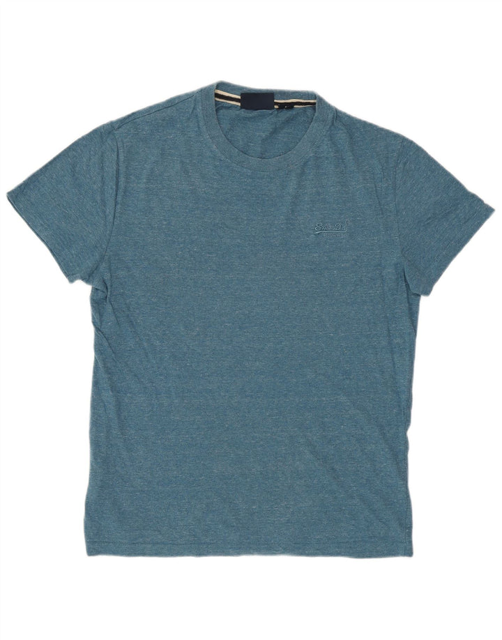 SUPERDRY tricou pentru bărbați Top mic albastru bumbac cu pete
