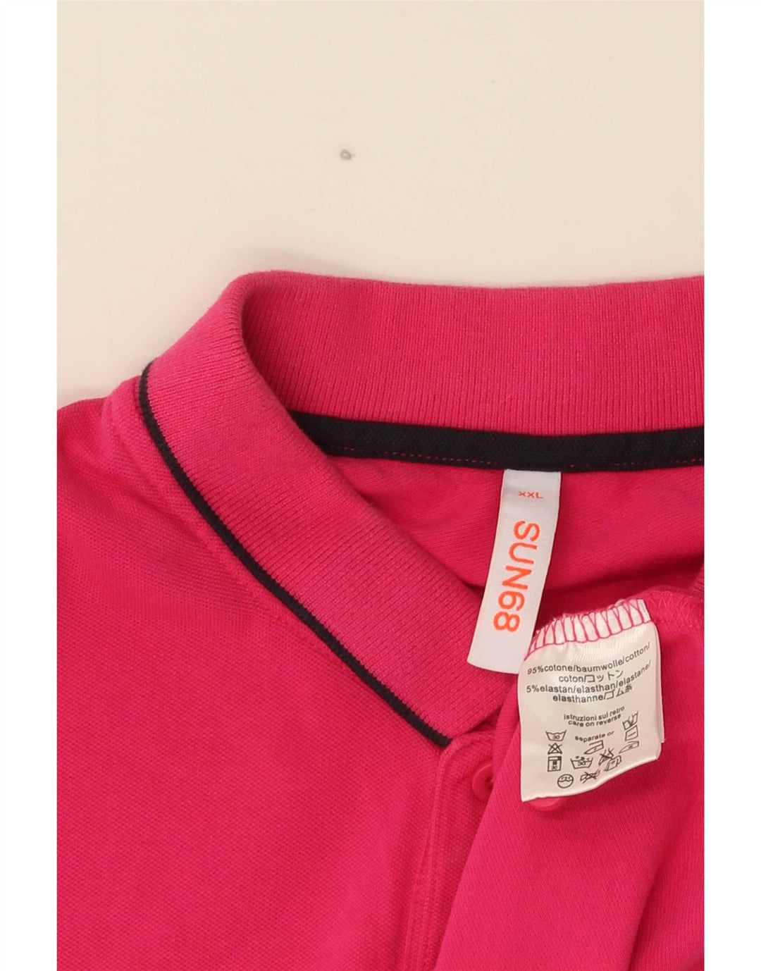 Tricou polo Sun68 pentru bărbați, bumbac roz 2XL