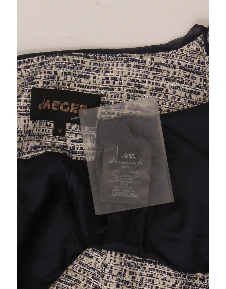 Jaeger Jaeger Crop Open Blazer pentru femei UK 14 mare bumbac gri