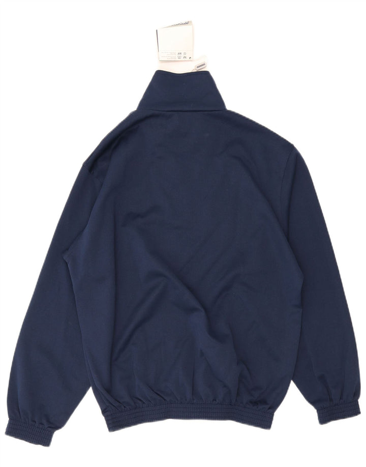 Hanorac vintage pentru bărbați, cu fermoar, cu gât, jumper mediu bleumarin