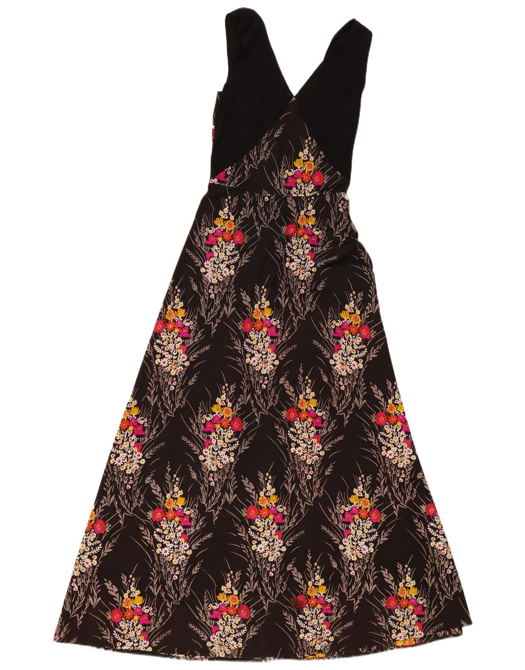 Rochie maxi fără mâneci pentru femei VINTAGE UK 4 XS Negru Floral