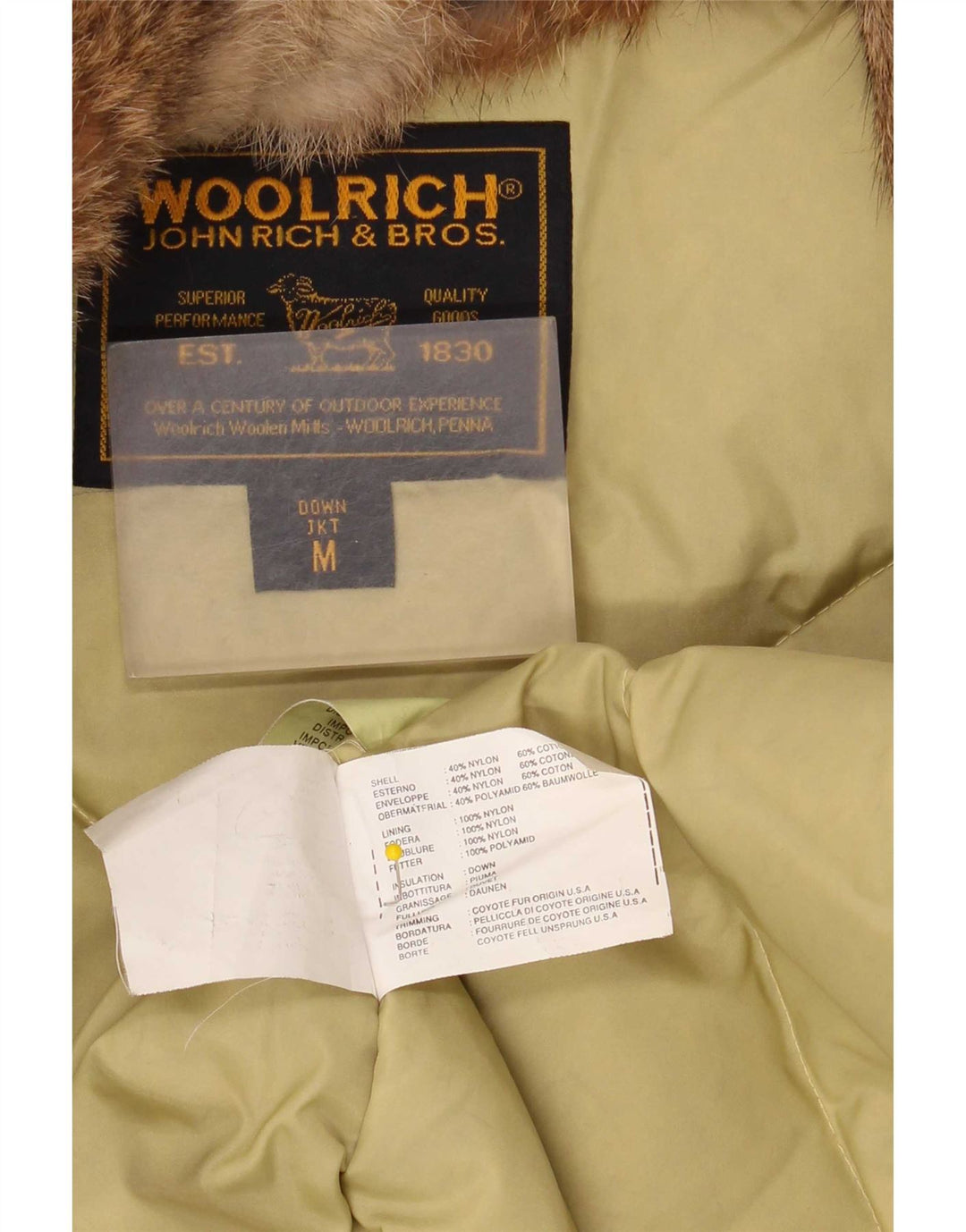 Jachetă căptușită Woolrich pentru femei UK 14 Medium Beige Nylon