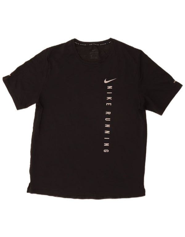 Tricou grafic NIKE Dri Fit pentru bărbați Top Mediu Negru Poliester