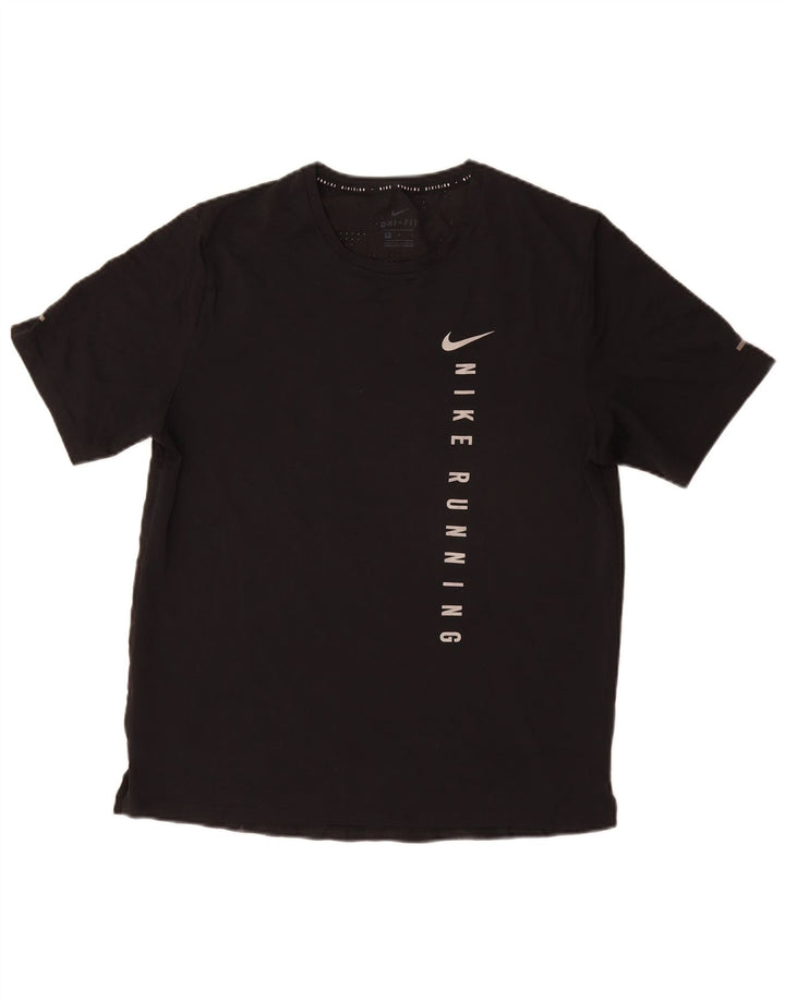 Tricou grafic NIKE Dri Fit pentru bărbați Top Mediu Negru Poliester