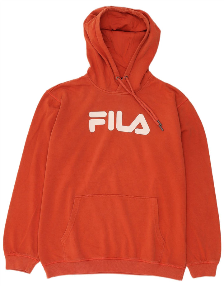 Pulover FILA pentru bărbați, cu capota, XL, portocaliu, bumbac