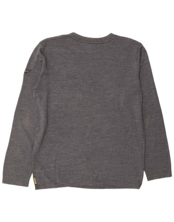 ARMANI JEANS Pulover pentru bărbați cu gât crew, 2XL, lână gri