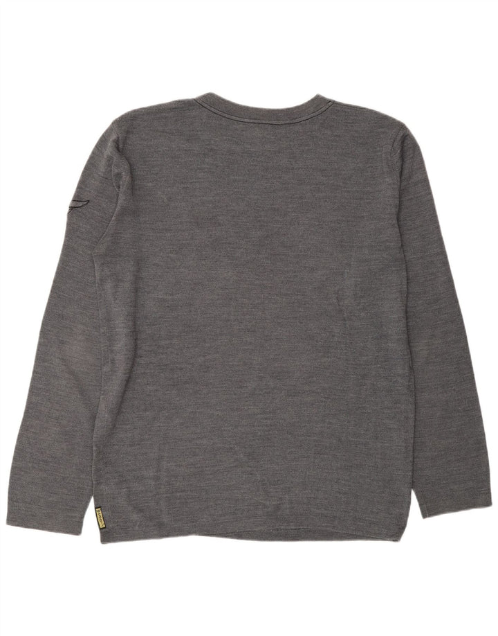 ARMANI JEANS Pulover pentru bărbați cu gât crew, 2XL, lână gri