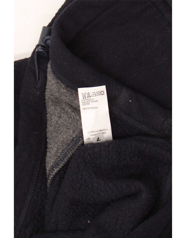 Marks & Spencer Mens Fleece Gilet UK 38 Medium Bluemarin Blue Poliester