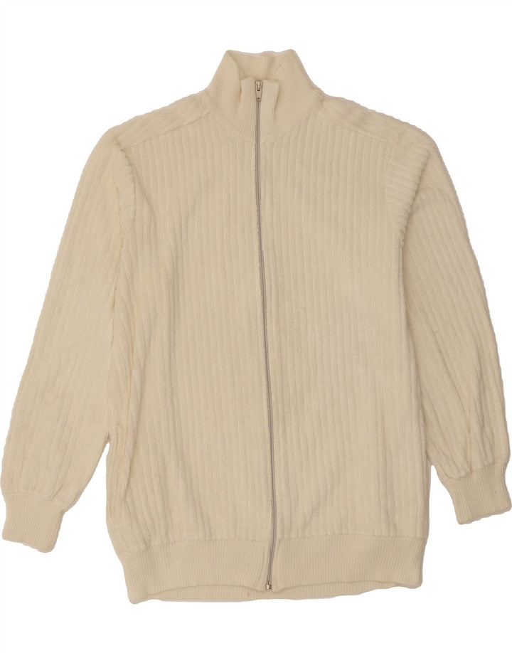 VINTAGE Womens Cardigan Sweater UK 16 Large Beige Vintage Vintage and Second-Hand Vintage from Messina Hembry 