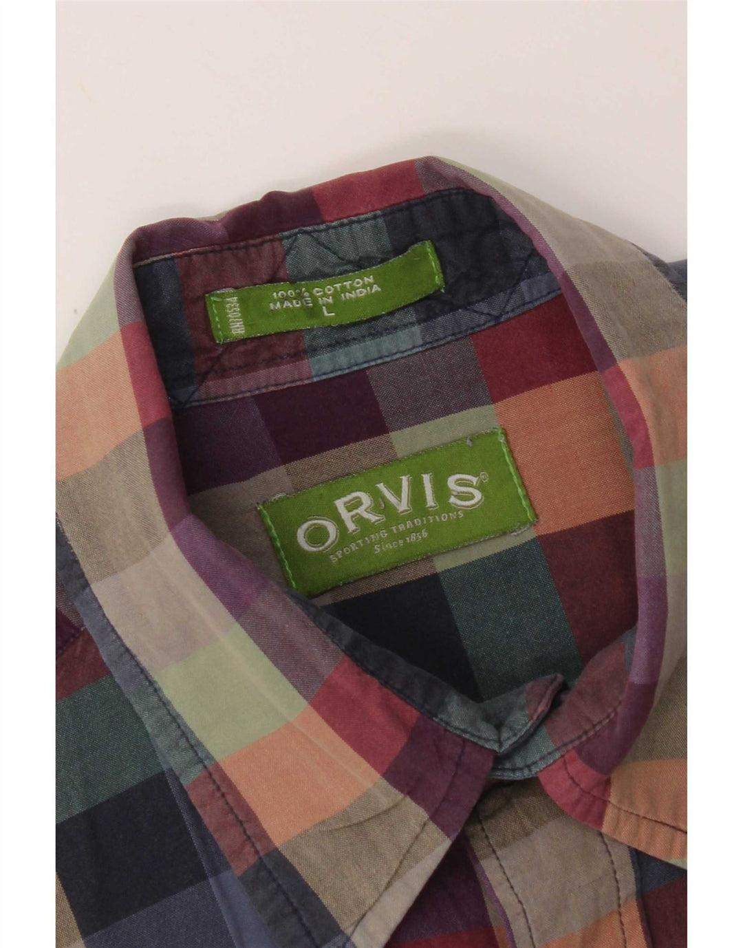 Cămașă Orvis cu mânecă scurtă pentru femei, mare, multicoloră, din bumbac
